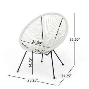 English Elm Anson Outdoor Woven Rattan Accent Chair Set of Two with Steel Legs Patio Seating N773O62846.00MP2WHI