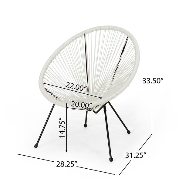 English Elm Anson Outdoor Woven Rattan Accent Chair Set of Two with Steel Legs Patio Seating N773O62846.00MP2WHI