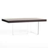 VIG Furniture Modrest Encino - Modern Timber Chocolate & Glass Dining Table VGCNCP1712D-200100-V36DX-P2