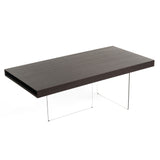 VIG Furniture Modrest Encino - Modern Timber Chocolate & Glass Dining Table VGCNCP1712D-200100-V36DX-P2