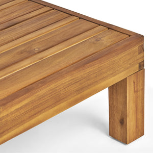 English Elm Oana/brava Solid Acacia Outdoor Coffee Table Square Slat Top Patio Deck Lounge 64496.00