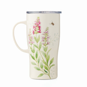 Lenox Butterfly Meadow Pink Flowers Stainless Steel Car Coffee Mug Ivory, IVORY METAL 895745