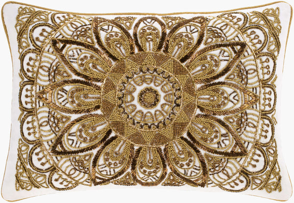 Surya Envie 14"L X 20"W Stylish Cotton Lumbar Pillow - Soft, Comfortable, And Perfect For Any Room Decor! Metallic Gold Cotton,Cotton Ene002-1420d