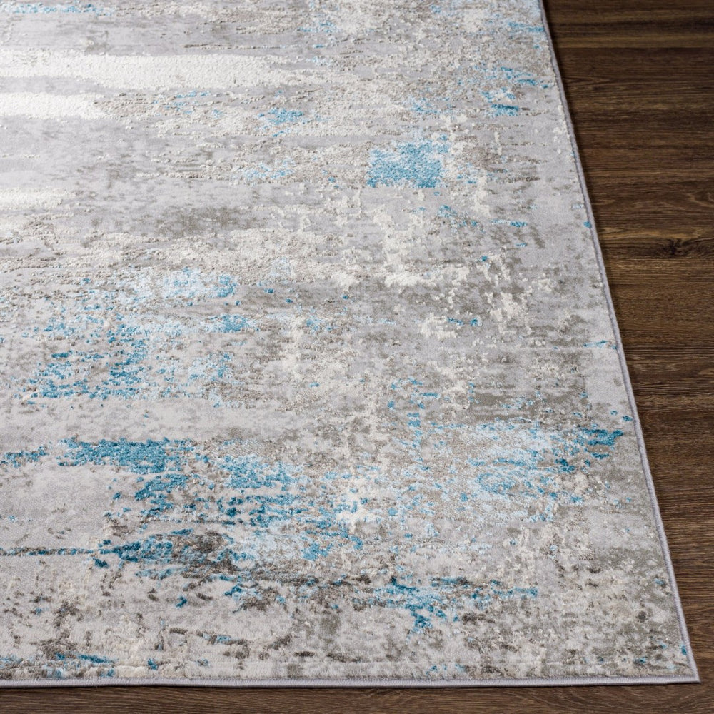 Livabliss Enfield Machine Woven Polypropylene Area Rug Modern Graphic Low Pile for High Traffic Rooms Teal, Pale Blue 5'3" x 7' ENF2311-537