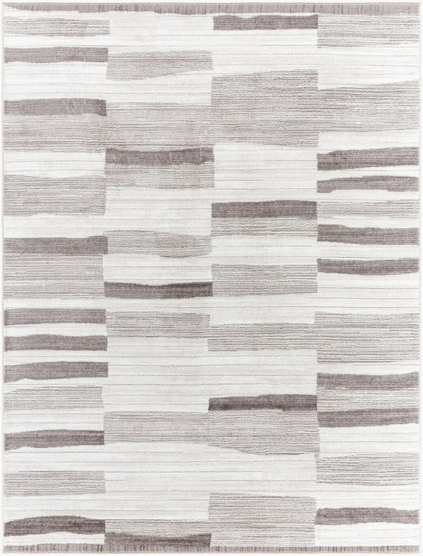 Livabliss Enfield Art Deco Geometric Area Rug Turkish Machine Woven Medium Pile Living Room Ivory, Taupe 5'3" x 7' ENF2327-537