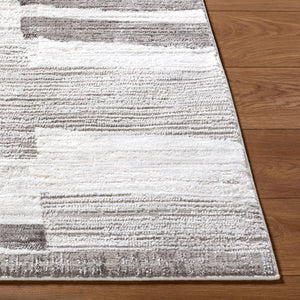 Livabliss Enfield Art Deco Geometric Area Rug Turkish Machine Woven Medium Pile Living Room Ivory, Taupe 5'3" x 7' ENF2327-537