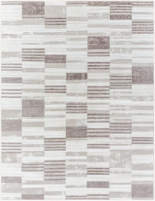 Livabliss Enfield Art Deco Geometric Machine Woven Polyester Rug for Living and Dining Rooms Ivory, Medium G 5'3" x 7' ENF2330-537
