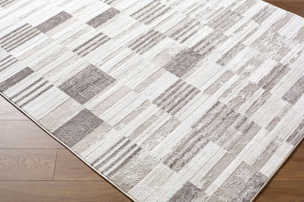 Livabliss Enfield Art Deco Geometric Machine Woven Polyester Rug for Living and Dining Rooms Ivory, Medium G 5'3" x 7' ENF2330-537