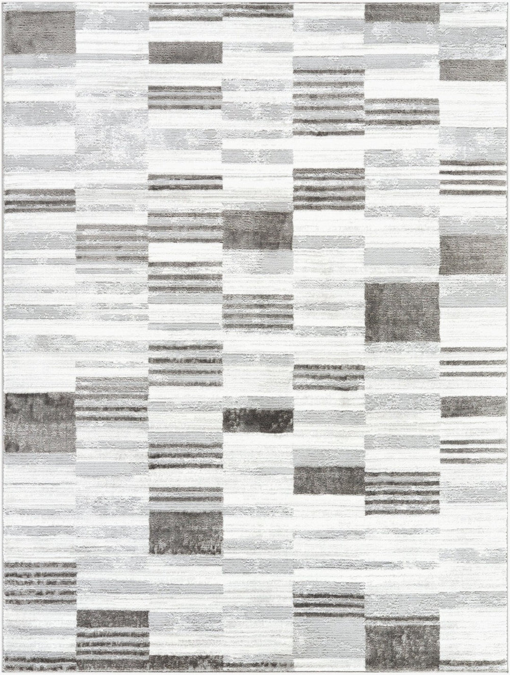 Livabliss Enfield Art Deco Geometric Polyester Area Rug for Living Room or Home Office Use Ivory, Light Gr 5'3" x 7' ENF2331-537