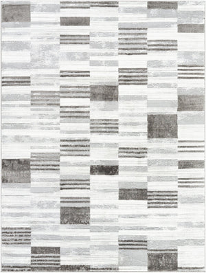 Livabliss Enfield Art Deco Geometric Polyester Area Rug for Living Room or Home Office Use Ivory, Light Gr 5'3" x 7' ENF2331-537