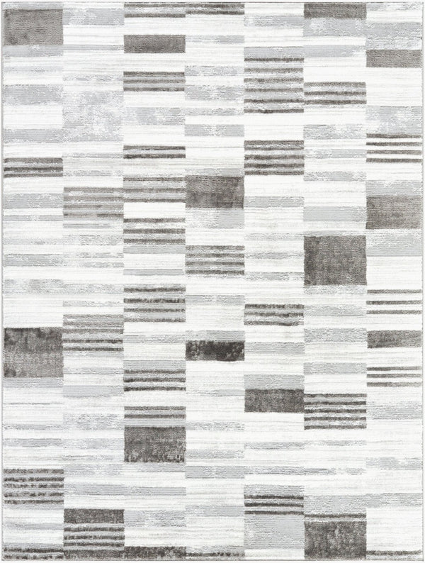Livabliss Enfield Art Deco Geometric Polyester Area Rug for Living Room or Home Office Use Ivory, Light Gr 5'3" x 7' ENF2331-537