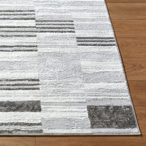 Livabliss Enfield Art Deco Geometric Polyester Area Rug for Living Room or Home Office Use Ivory, Light Gr 5'3" x 7' ENF2331-537