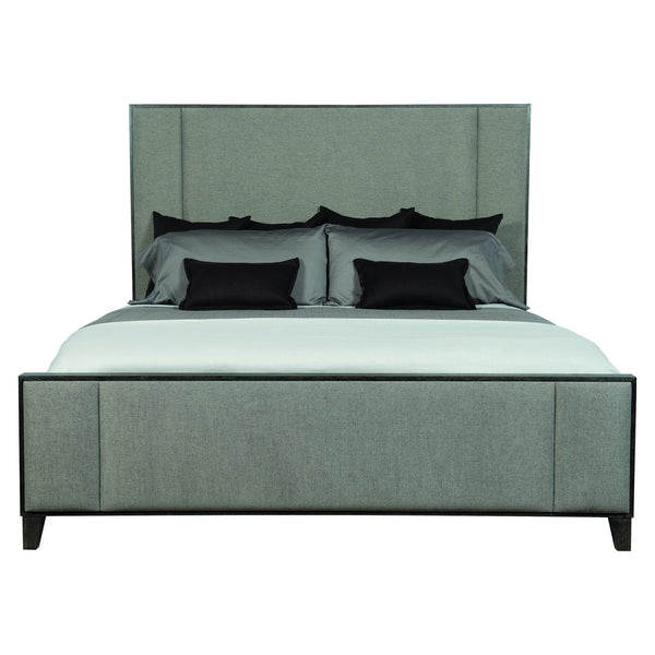 Bernhardt Bernhardt Cerused Charcoal Queen Panel Bed With Upholstered Channel Headboard And Slat Support K1101