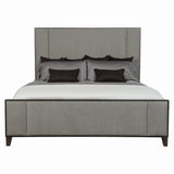 Bernhardt Linea Queen Panel Bed with Upholstered Headboard and Footboard in Cerused Charcoal Finish K1101