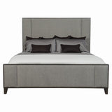 Bernhardt Linea California King Panel Bed with Upholstered Headboard and Footboard in Cerused Charcoal Finish K1103