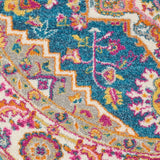 Nourison Passion PSN20 Machine Made Power-loomed Floral Border Indoor Only Bohemian  Rug Teal Multicolor, Teal Multicolor 100% Polypropylene 99446762238