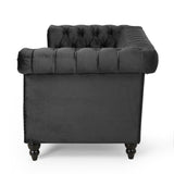 Christopher Knight Home® - Noble House - Brinkhaven Modern Glam Tufted Velvet Loveseat with Nailhead Trim