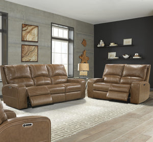 Parker House Swift - Bourbon Power Reclining Sofa And Loveseat Brown Top Grain Leather With Match (X) Mswi-32ph-bou