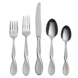 Oneida Satin Aquarius 5-Piece Flatware Set, Stainless Steel, Dishwasher Safe