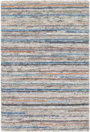 Enlightenment ENL-1000 12' x 15' Handmade Rug ENL1000-1215  Light Gray, Black, Dark Brown, Light Blue, Burnt Orange, Charcoal Surya