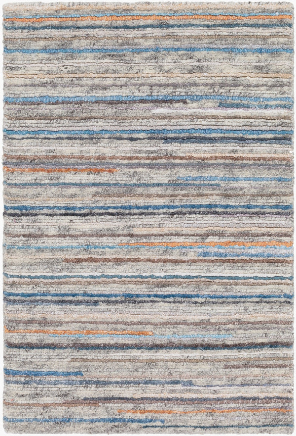 Surya Enlightenment Handmade 2' X 3' Scandinavian Style Rug - Luxurious Viscose & Wool For Comfort Light Gray Wool,Viscose Enl1000-23