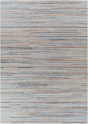 Enlightenment ENL-1000 8' x 11' Handmade Rug ENL1000-811  Light Gray, Black, Dark Brown, Light Blue, Burnt Orange, Charcoal Surya