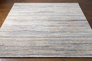 Enlightenment ENL-1000 8' x 11' Handmade Rug ENL1000-811  Light Gray, Black, Dark Brown, Light Blue, Burnt Orange, Charcoal Surya