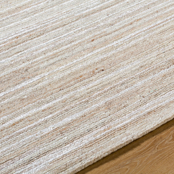 Surya Enlightenment Handmade 2' X 3' Scandinavian Style Rug - Luxurious Viscose & Wool For Comfort Beige Wool,Viscose Enl1003-23