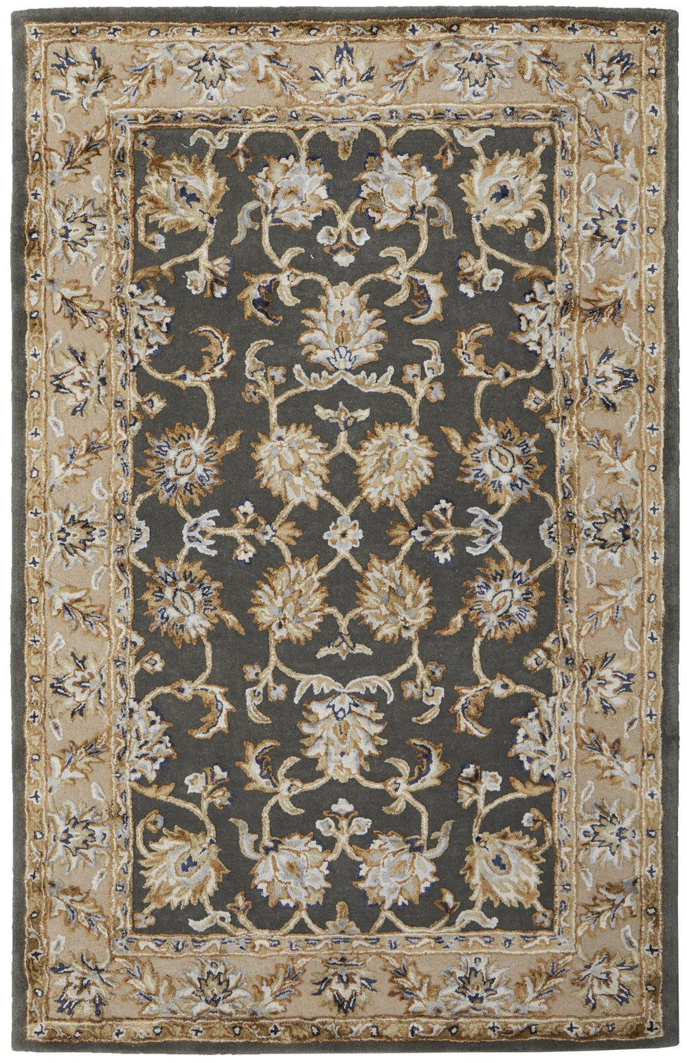 Feizy Rugs Prescott Hand-tufted Floral Rug In Earth Tones - Traditional Persian Design For Elegant Spaces Taupe,Tan,Ivory Viscose,Wool Pct8939fsagbgee10