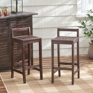 English Elm Christopher Knight Home® - RIVIERA KD Wood Barstool – Solid Acacia Brown Stool, 36.75" Seat Height, Durable Rustic Counter Seating 55135.00MAH
