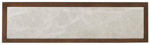 Hooker Furniture Archives Server — Figured Walnut Sideboard With Castle Grey Marble Top, Satin Brass Hardware, Generous Storage 6123-75907-89