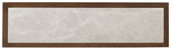 Hooker Furniture Archives Server — Figured Walnut Sideboard With Castle Grey Marble Top, Satin Brass Hardware, Generous Storage 6123-75907-89
