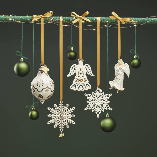 Lenox 2024 Gemmed Snowflake Ornament Ivory, NO COLOR PORCELAIN 895756