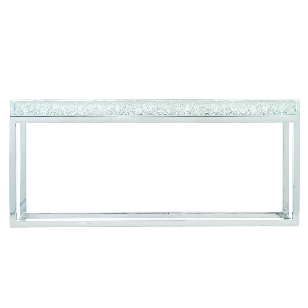 Bernhardt Bernhardt Arctic Console Table With Acrylic Ice-Effect Top & Polished Stainless Base, 68"W, Secure 375903