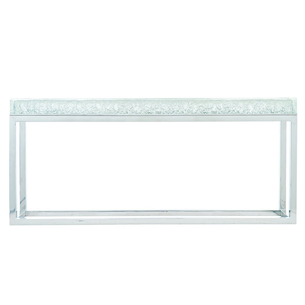 Bernhardt Bernhardt Arctic Console Table With Acrylic Ice-Effect Top & Polished Stainless Base, 68"W, Secure 375903