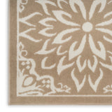 Nourison Jubilant JUB06 Machine Made Power-loomed Narrow Border Indoor Only Farmhouse Contemporary Rug Taupe, Taupe 100% Polypropylene 99446935359