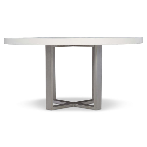 Bernhardt Bernhardt Logan Square Round Cast Concrete Dining Table, Bone Top & Gray Mist Steel Base, 54" K1416