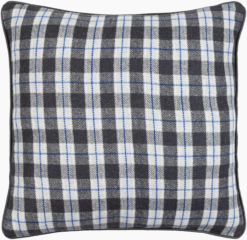 Surya Brent 18” Square Accent Pillow - Luxurious Wool Blend, Easy Care & Stylish Home Decor Statement Piece Black Wool,Polyester,Nylon,Wool,Polyester,Nylon Ent001-2020p