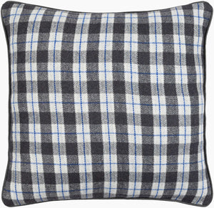 Surya Brent 18” Square Accent Pillow - Luxurious Wool Blend, Easy Care & Stylish Home Decor Statement Piece Black Wool,Polyester,Nylon,Wool,Polyester,Nylon Ent001-2020p
