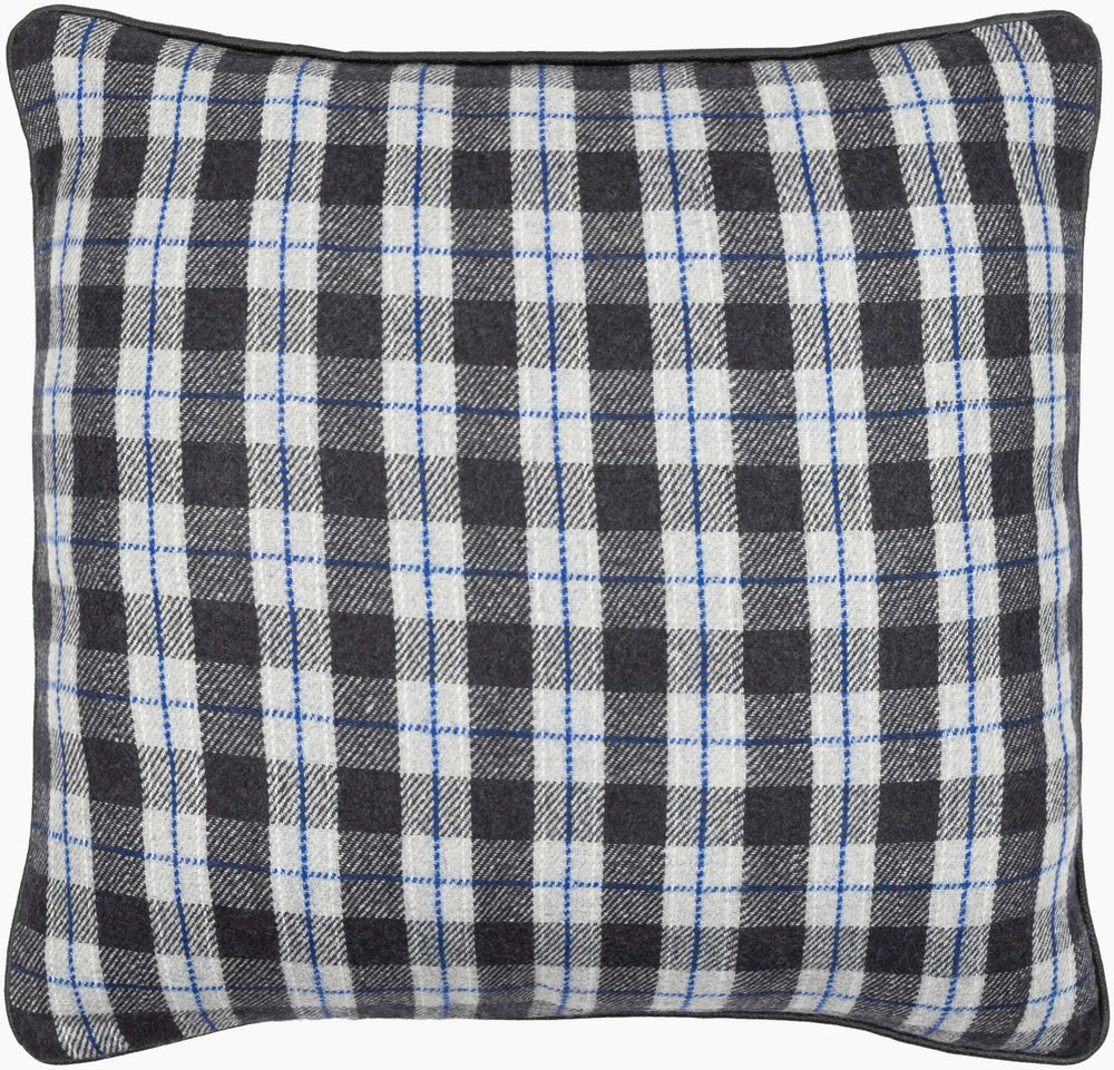 Surya Brent 18” Square Accent Pillow - Luxurious Wool Blend, Easy Care & Stylish Home Decor Statement Piece Black Wool,Polyester,Nylon,Wool,Polyester,Nylon Ent001-2020p