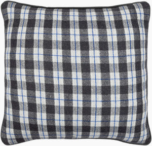 Surya Brent 18” Square Accent Pillow - Luxurious Wool Blend, Easy Care & Stylish Home Decor Statement Piece Black Wool,Polyester,Nylon,Wool,Polyester,Nylon Ent001-2020p