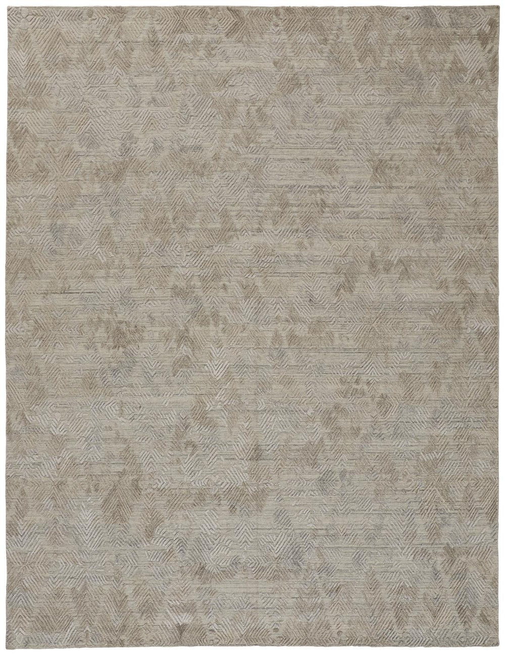 Feizy Rugs Elias Hand Woven Abstract Geometric Rug In Viscose And Wool - Elevate Your Home Décor Today! Gray,Taupe Viscose,Wool Els6718fgrybrng00