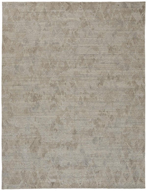 Feizy Rugs Elias Hand Woven Abstract Geometric Rug In Viscose And Wool - Elevate Your Home Décor Today! Gray,Taupe Viscose,Wool Els6718fgrybrng00