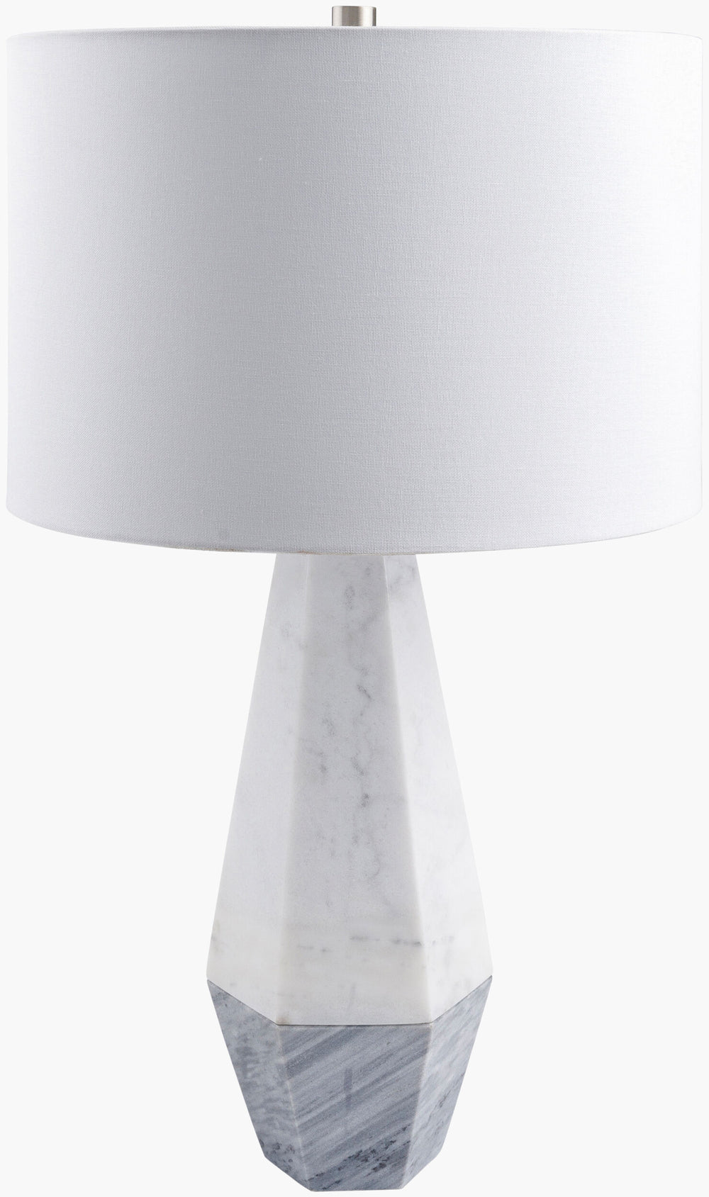 Surya Enliven 26" Marble Accent Table Lamp With White Linen Shade - Elegant Lighting For Any Room Body, White Marble,Marble,Linen,Polyester,Iron Env-001