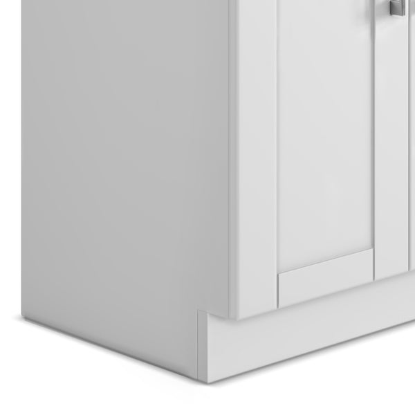 English Elm Modern Wide Shaker 28" Laundry Cabinet With Deep Stainless Steel Sink & Pull-Out Faucet - White Finish B136P158811