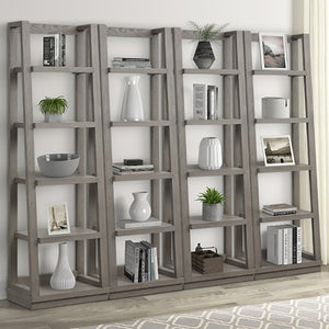 Parker House Pure Modern Bookcase Display Wall Moonstone Oak Solids / Oak Veneers PUR-250AP-2-WALL