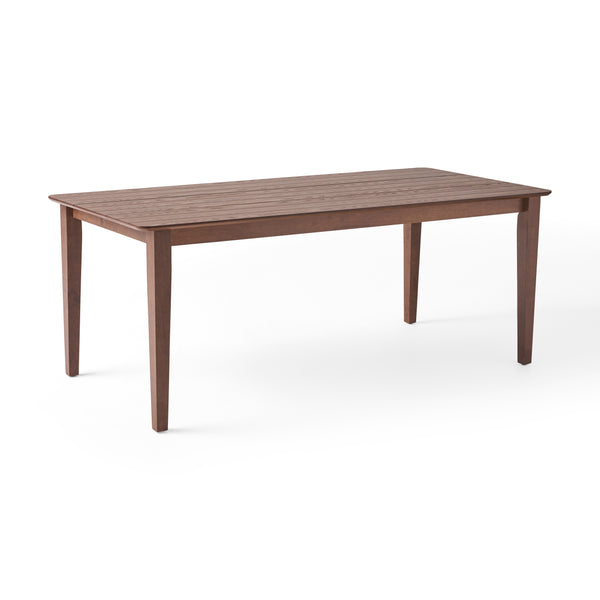 English Elm Christopher Knight Home® - DINING Rustic Farmhouse Slatted Top Table with Solid Rubberwood Construction and Tapered Square Legs Walnut 65643.00