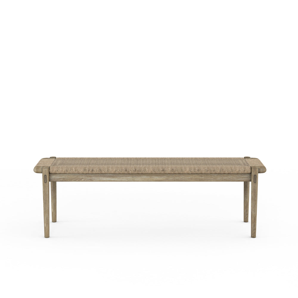 A.R.T. Furniture Frame Woven Bench - Chestnut Finish With Natural Abaca Cord Seat For A Stylish, Casual Home Accent Light Brown Ash & Poplar Solid,Plank,Effect Flakey & Quarter,Sawn Oak Veneer,Abaca Cord 278149-2335