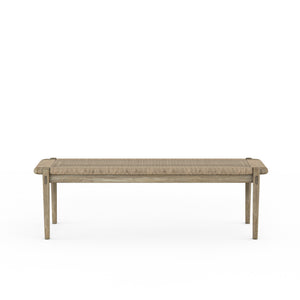 A.R.T. Furniture Frame Woven Bench - Chestnut Finish With Natural Abaca Cord Seat For A Stylish, Casual Home Accent Light Brown Ash & Poplar Solid,Plank,Effect Flakey & Quarter,Sawn Oak Veneer,Abaca Cord 278149-2335