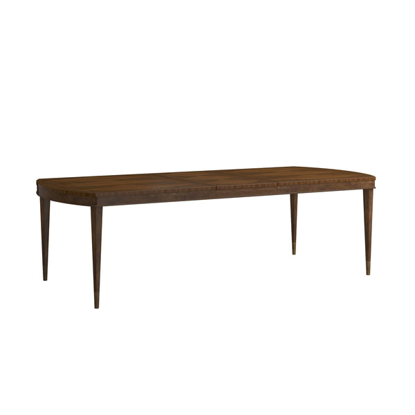 A.R.T. Furniture Eave Elegant Dining Table In Quartered Walnut With Stunning Diamond Pattern And Tapered Legs Brown Material(S), Poplar And Parawood Solids,Walnut Veneer 336222-1860